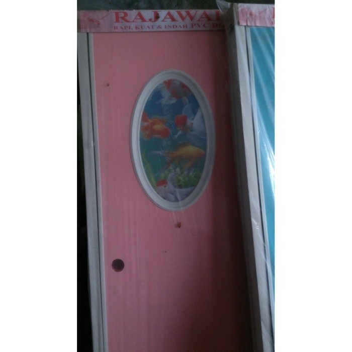 Terlaris PINTU KAMAR MANDI PVC MOTIF OVAL KACA