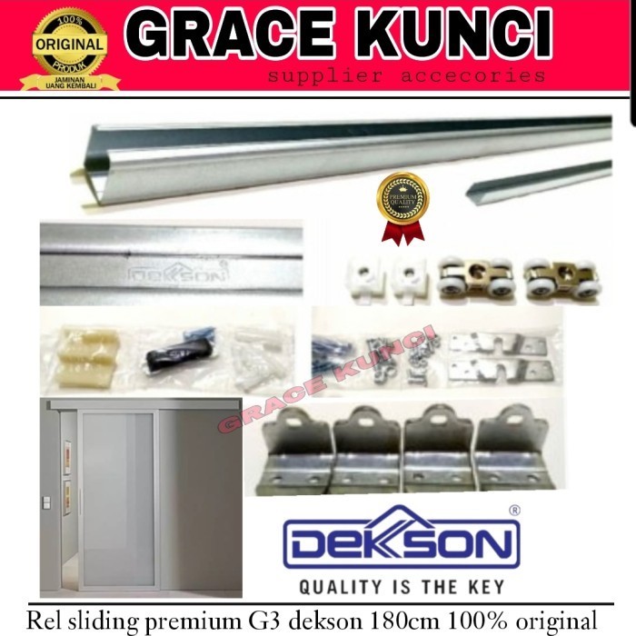 Terlaris REL SLEDING PREMIUM ORI DEKSON D3 1.8M (180CM) / REL PINTU GESER 1.8M