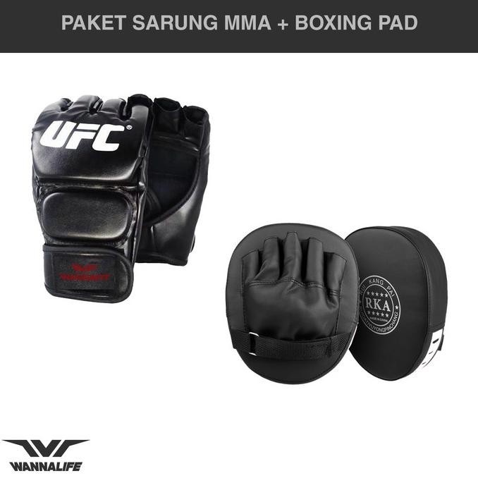 Paket Sarung Tinju Mma Dan Sepasang Bantalan Tinju Wannalife
