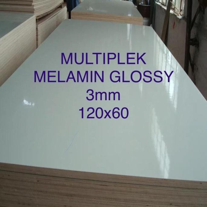 Triplek/Multiplek Melamin Putih Glossy 3Mm (120X60)Cm, Melamin Plywood