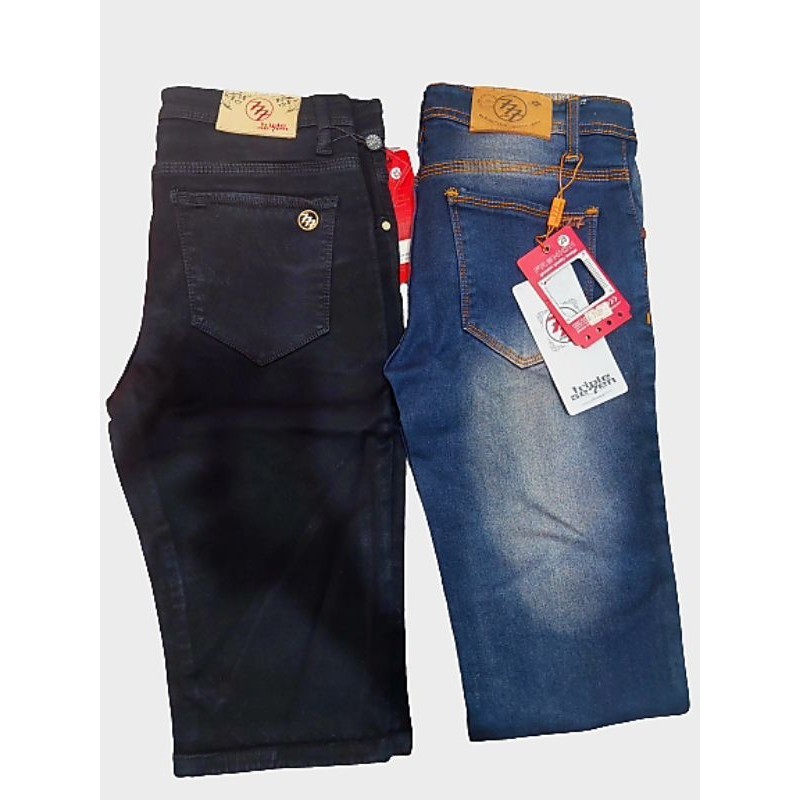 celana ponggol denim wanita / celana pendek jeans triple seven 777
