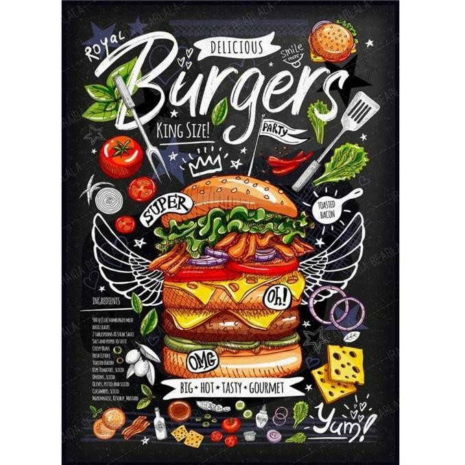 

Dekorasi Dinding FAST FOOD art ,uk 30x40cm 9mm'