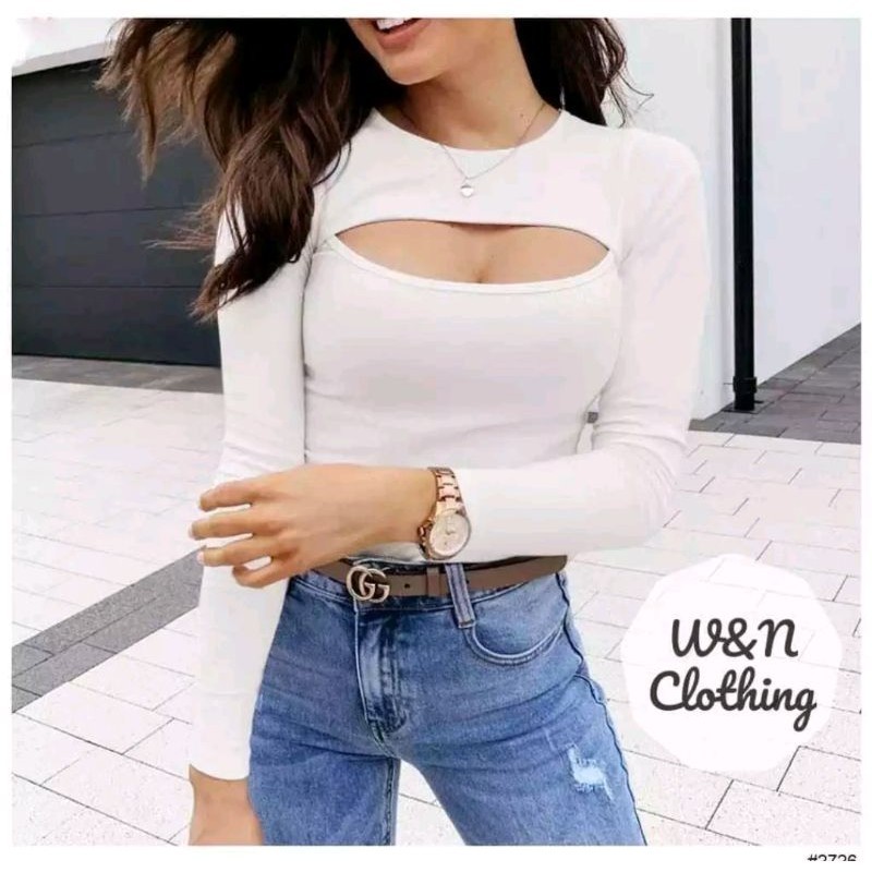 BAJU crop top korean style lengan panjang wanita KOREAN STYLE crop top