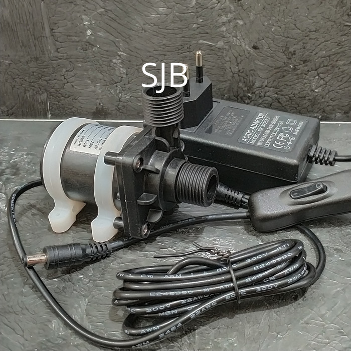 Pompa celup dc 12v submersible pump 12 volt Paket adaptor 12v