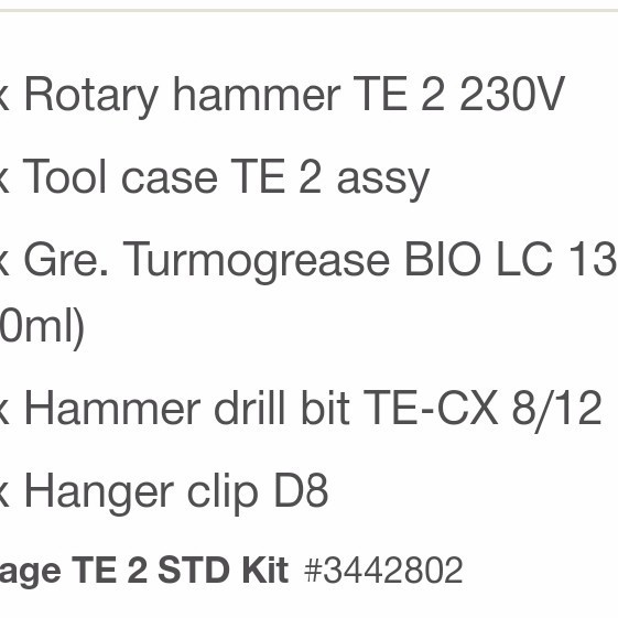 Mesin Bor Hilti Te 2 Rotary Hammer Drill Free Mata Bor Te Cx 8/12 Terlariss 