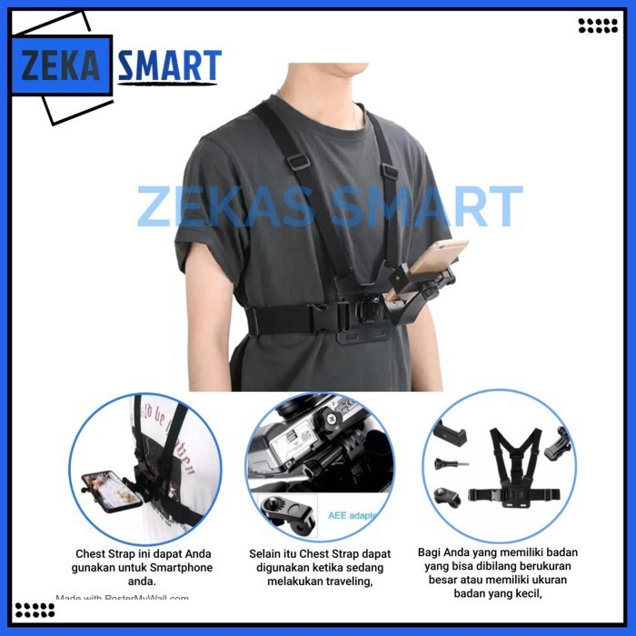 Strap Dada Hp Smartphone Body Chest Strap Mounting Action