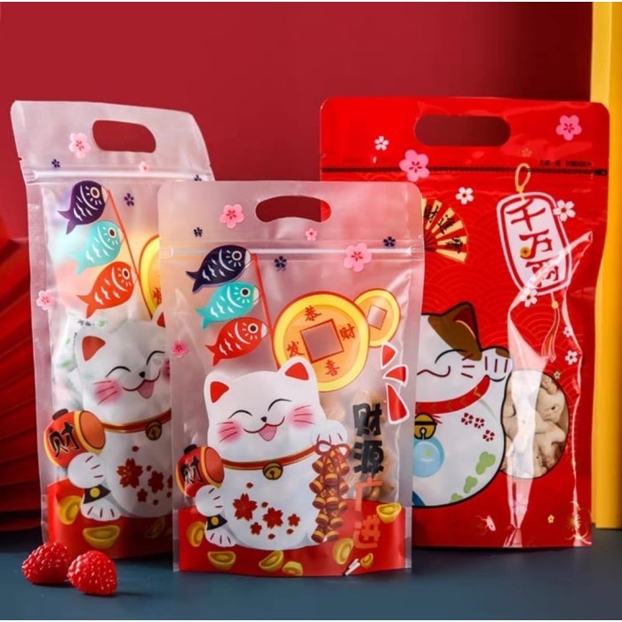 PLASTIK ZIPLOCK Kue Kering Imlek Plastik Zipper Standing Pouch Sincia