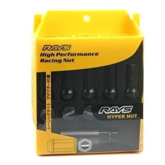TERBARU BAUT RODA MOBIL LUGNUT HYPERNUT RAYS 1.5MM HITAM BLACK LUG NUT