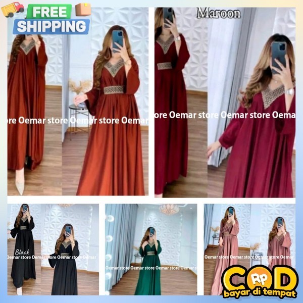 Ghames Dress Pesta Kondangan Gamies Formal Murah Games Simple Elegan Gamis Import Premium Baju Musli