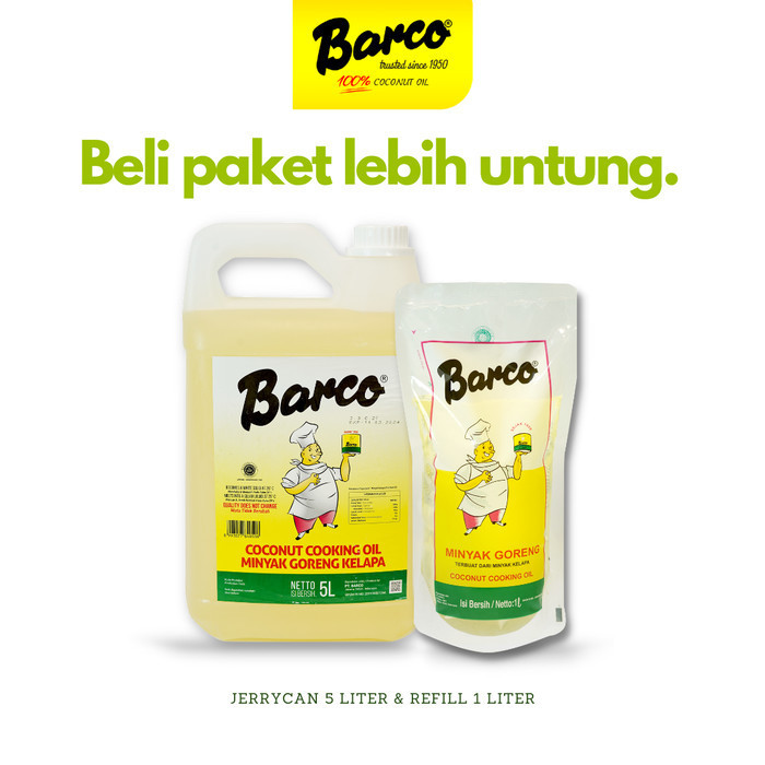 

Promo!! Minyak Goreng Kelapa Barco Jerrycan 5 Ltr & Pouch 1 Ltr Original Dan Terpercaya