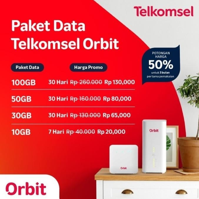 BARANG TERLARIS Telkomsel Orbit Star 3 Modem WiFi 4G High Speed Bonus Data 50GB