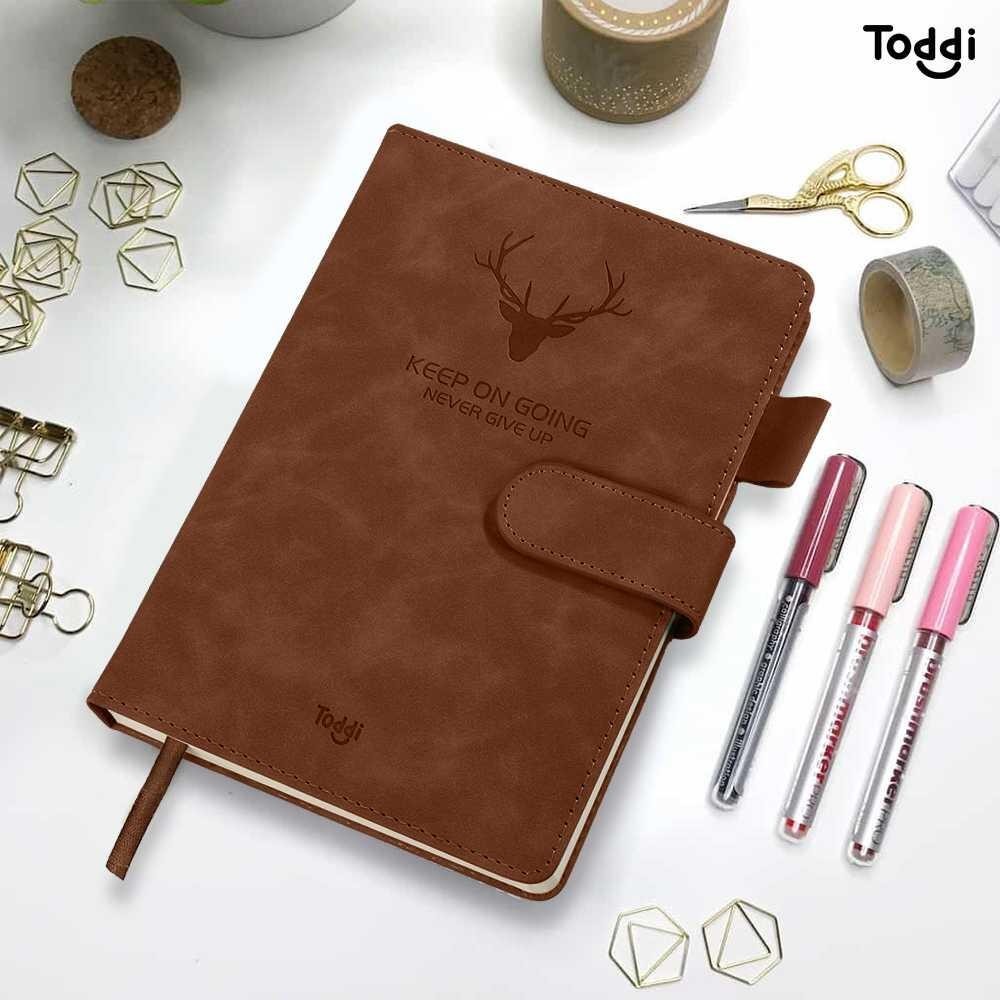 

Toddi Buku Catatan Harian Notebook Cover Kulit Magnetic Buckle A5 - TL5