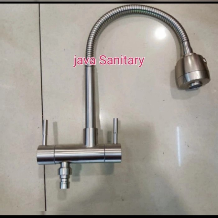 Kran Angsa Double Kran Mesin Cuci/Kran Sink Double/Kran Dapur Cabang