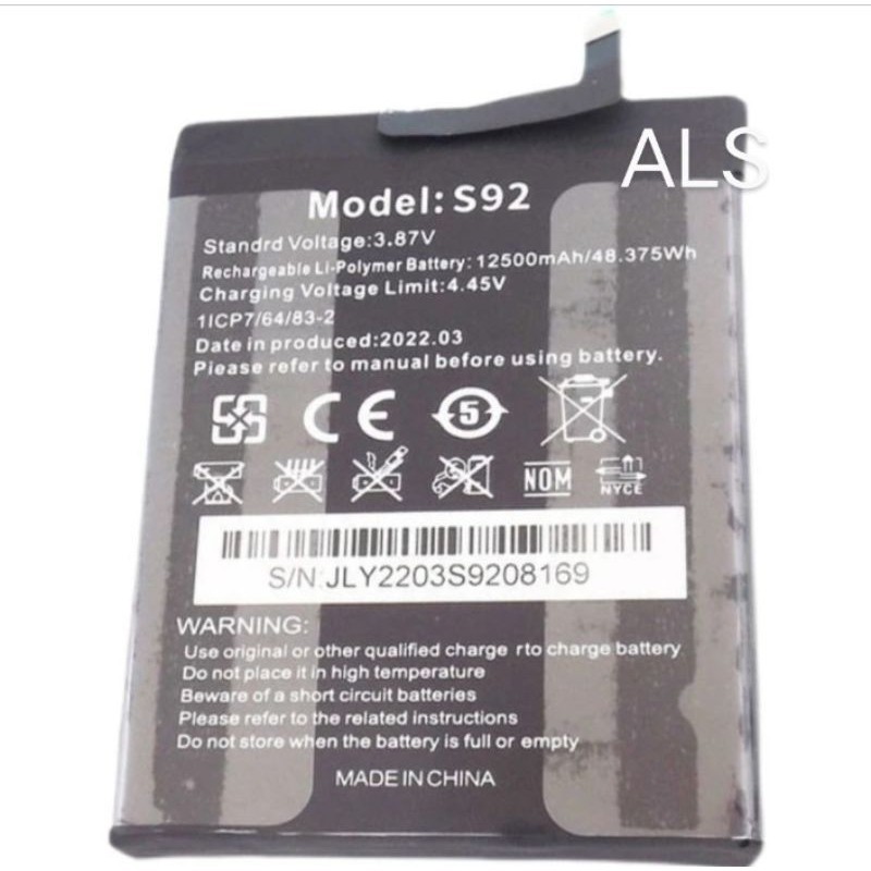 Batre S92 For Oukitel Wp18 Dan Wp18 Pro Batrei HP Outdoor Baterai 12500mAh Batrai S-92 Wp-18 Battery