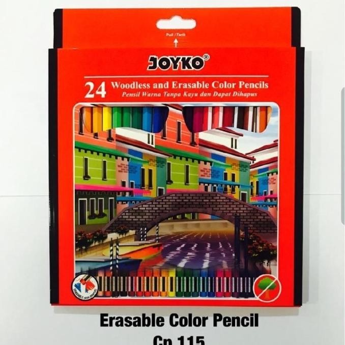 

Update BISA DIHAPUS Pensil Warna 24 Warna CP-115 Joyko !!