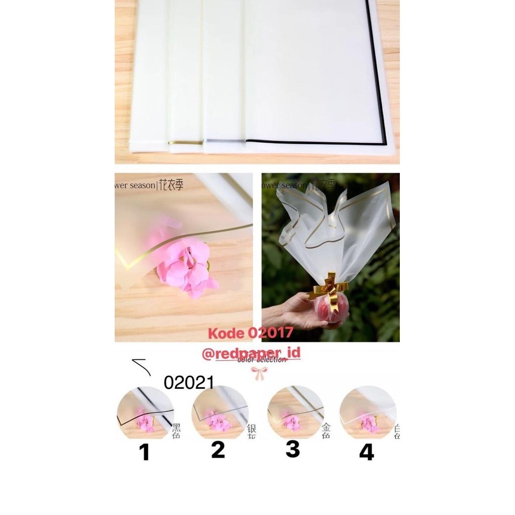 

Update! Transparent line cellophane/wrapping paper/kertas bunga
