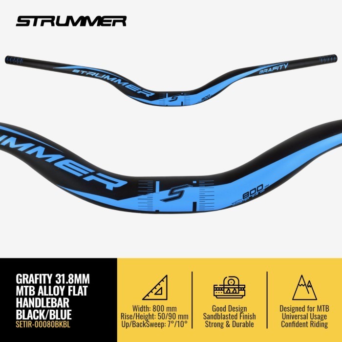 Handlebar Setir Sepeda Bicycle MTB Strummer Grafity Alloy 31.8 mm