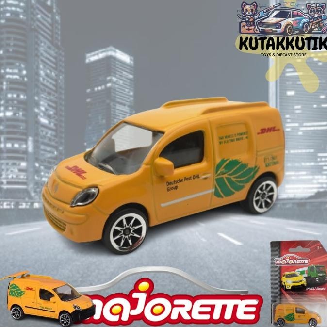 Majorette Mobil Barang Van Kurir DHL Renault Kangoo Kuning