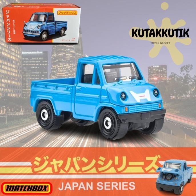 Matchbox Japan Series Mobil Pickup 1962 Honda T360 Biru Muda Open Kap