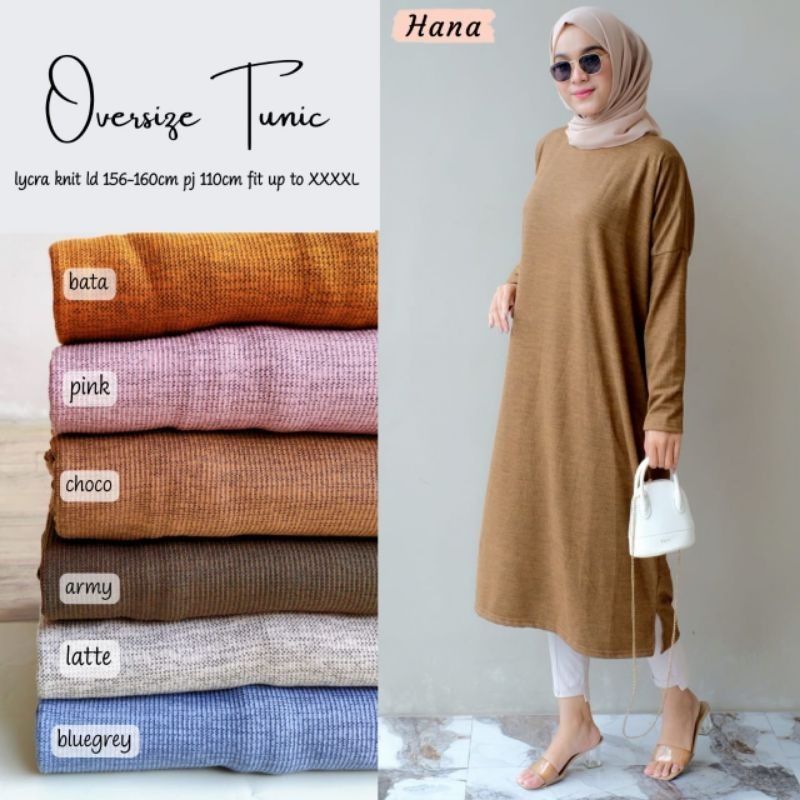[EXCLUSIVE] NEW ARRIVALS oversize long tunik ori hana baju atasan wanita terbaru tunik jumbo ld 160