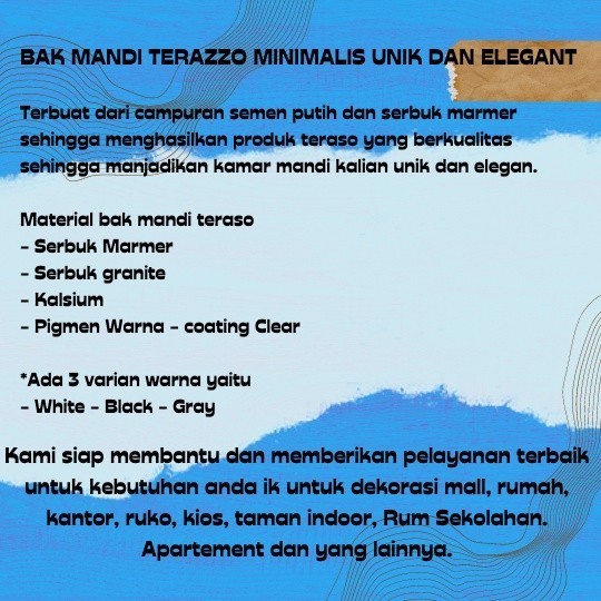 Bak Mandi Teraso Unik Minimalis Bak Mandi Gentong Bak Mandi Marmer