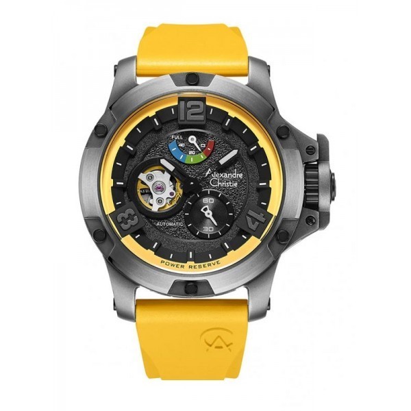 Jam Pria Alexandre Christie  Original Fashion/Sport Silver Rubber 6295 MPRTPBAYL