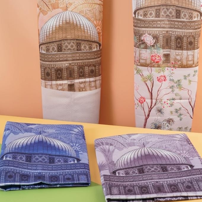 NEW PROMO SAJADAH TRAVEL PRINTING MOTIF MASJID AL-AQSA GERAI ADARA PACKING BAGUS