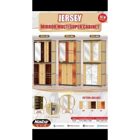 Terbaru Lemari Pakaian Plastik Naiba Msc 9224 Jersey - Mirror Jersey Xatulxa