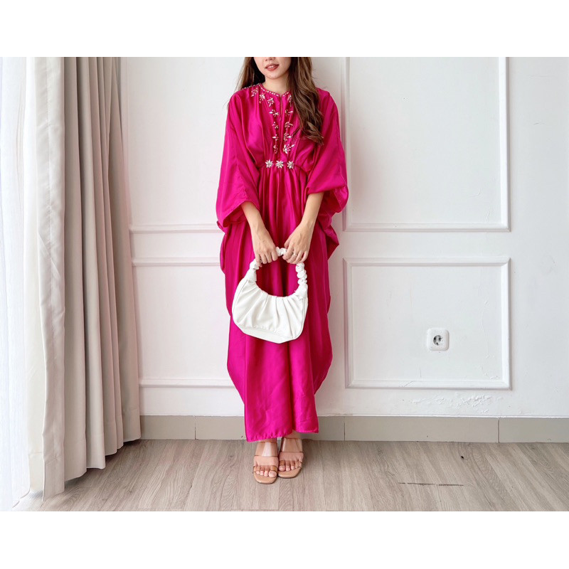 Kaftan Wanita Simple Kafttan Mewah t Seragam Keluarga Idul Fitri Cewek Jumbo Hari Raya Gamis Lebaran