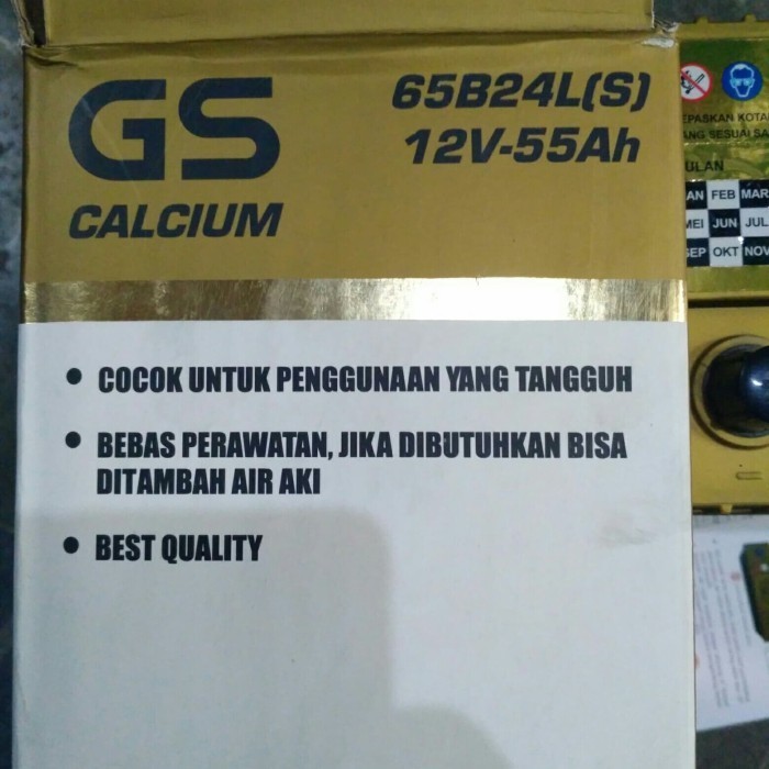 Aki Mobil Battery Gs Astra Type Calcium 65B24Ls 12V - 55Ah