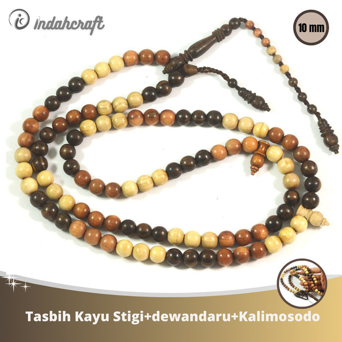 COD Tasbih Campuran 3 Jenis Kayu 10 mm Stigi Dewandaru Kalimosodo