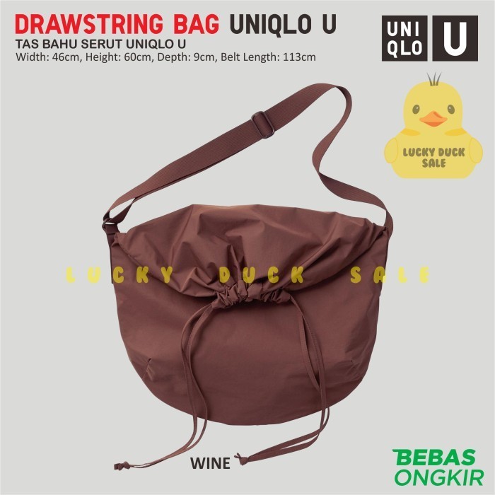 UNIQLO U Drawstring Shoulder Bag Tas Bahu Serut Unisex