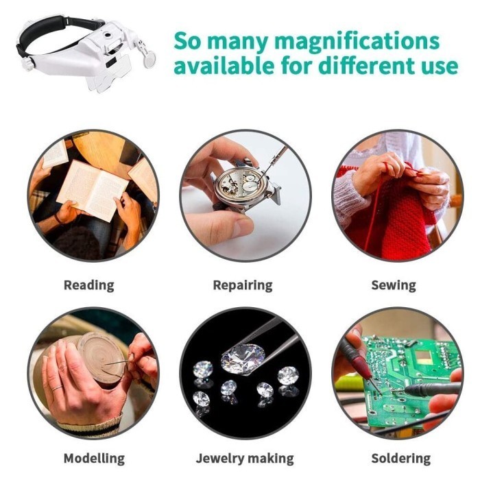 

Kacamata Pembesar Led Mg82000Mc / Kaca Mata Servis / Lampu Reparasi