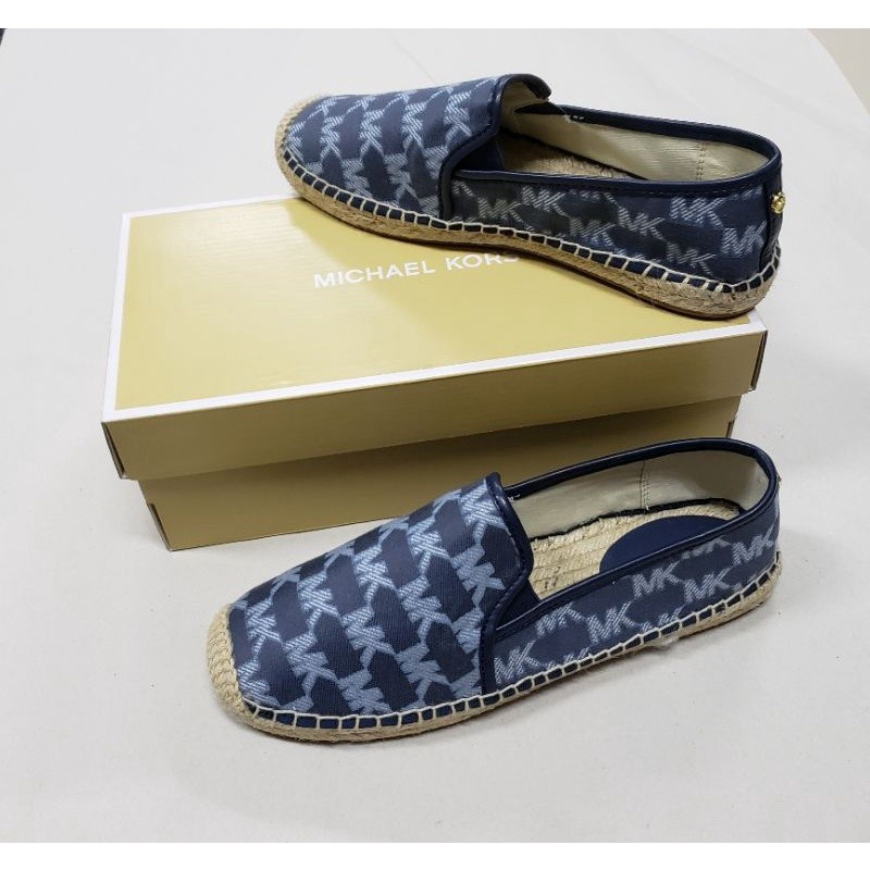 Ready mk Hastings Espadrille. Mk outline jacquard. Navy multi