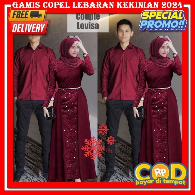 Sarimbit Keluarga 2024 Nibras Rayya Qanita Rose Tan Baju Couple Pasangan Mewah Premium Elegan Terbar