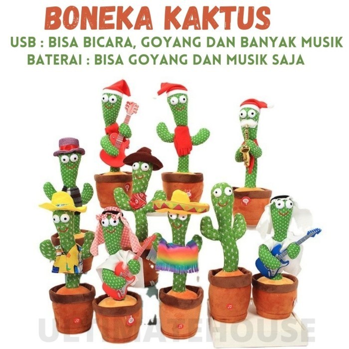 Kaktus Goyang Menari Dance Cactus Toy Boneka Pintar Kaktus Joget joged