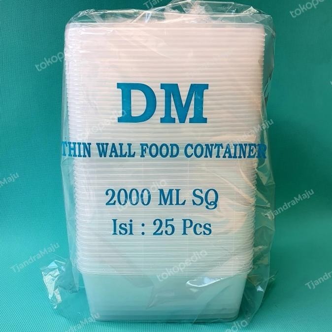 Termurah Kotak Makanan/Thinwall Square Dm 2000Ml/2000 Ml | Adilano