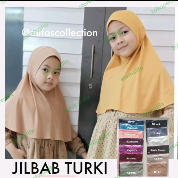 Jilbab Bergo Turki Anak Tk Sd (2-10 Tahun), Jilbab Malaysia Anak