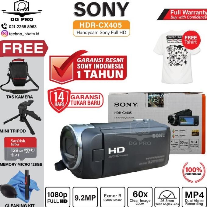 Handycam Sony Hdr-Cx405 - Camcorder Cx 405 Original Bergaransi
