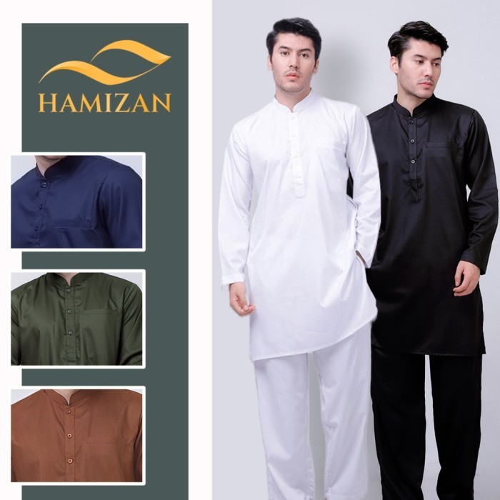 Baju Koko Pakistan Setelan Muslim Pria Ihram Umroh Haji Putih