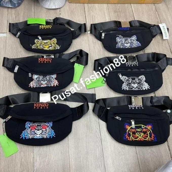Tas Waistbag Pria Kenzo Tiger Mirror Authentic Tas Waist Bag Pria Nded Xaxafork