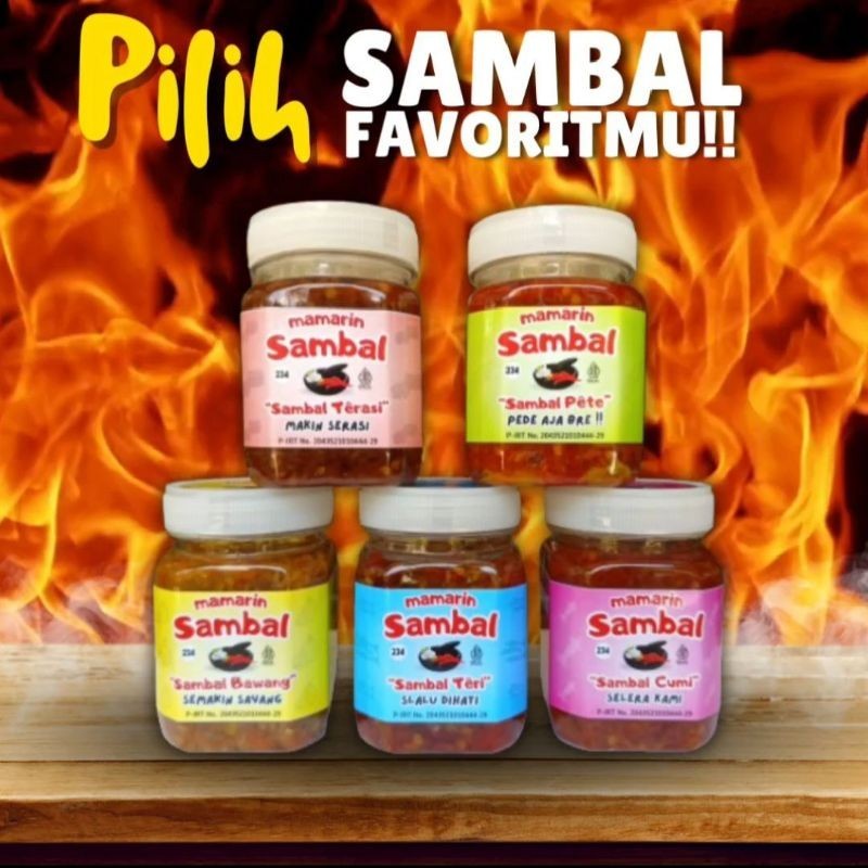 

Mamarin Sambal Teri, Sambal Cumi, Sambal Pete, Sambal Terasi, Sambal Bawang 150 gr