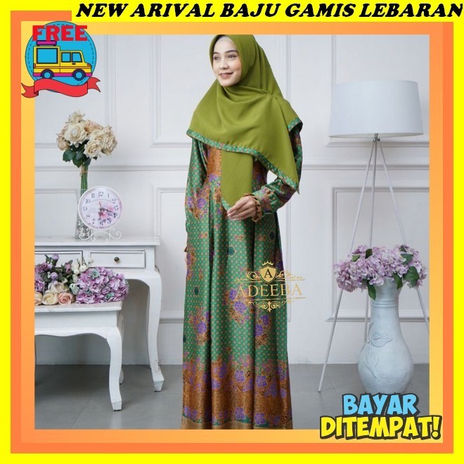 Baju Wanita Jumbo Lengan Panjang Lebaran Remaja Mewah 130Ld Xxl 4Xl Bahan Adem Games Wanita Muslim T