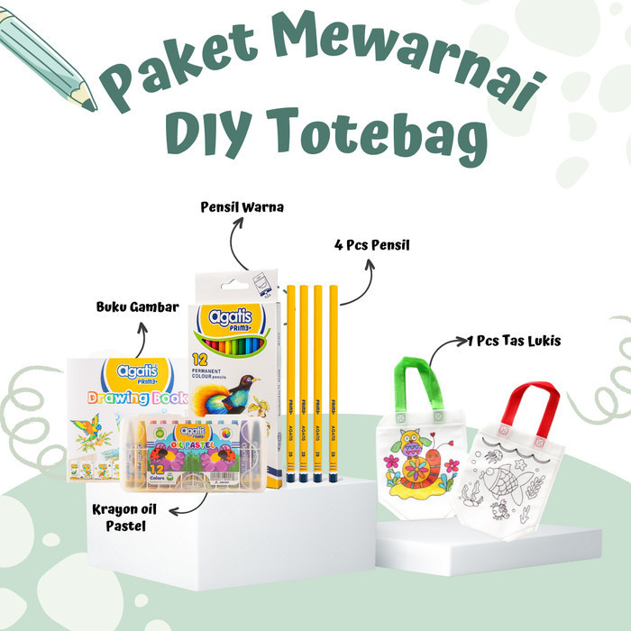 

Sale!!! Agatis - Paket Mewarnai Diy Totebag Trendi