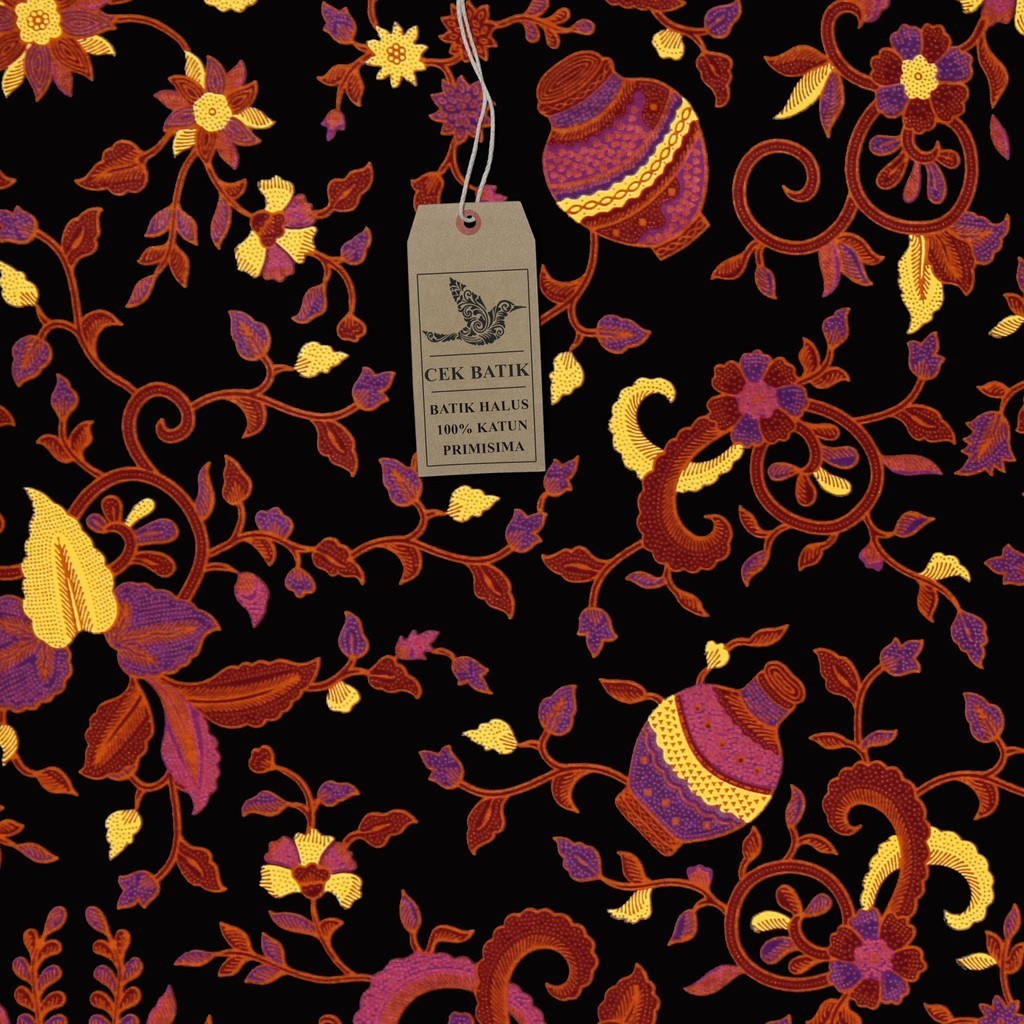 kain batik - Motif Batik Gentong Hitam Manis(Ungu)