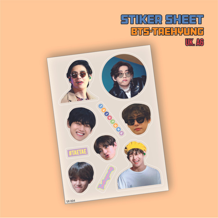 

+%+%+%] BTS-TAEHYUNG Stiker Sheet Transparan Sticker Kiss Cut Stiker Tumbler