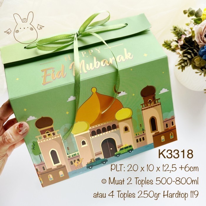 

K3318 Kotak Lebaran Dus Idul Fitri Eid Box Premium Muat 2-4 Toples 090