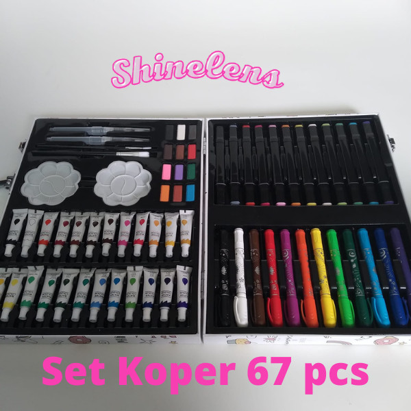 

Promo Set Alat Gambar Anak Tulis Lukis Koper Box Jingjing Crayon Art Set 67 Limited