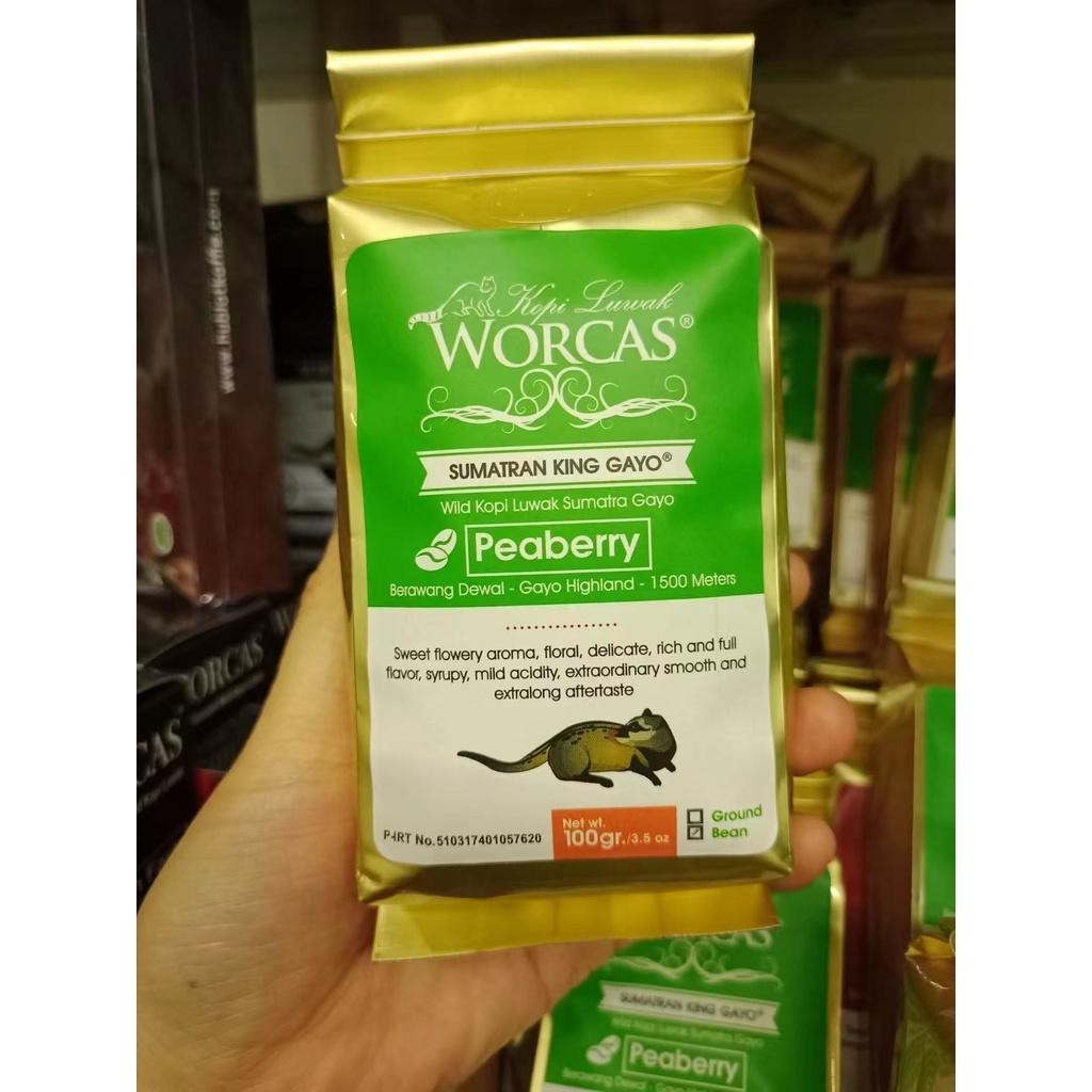 

Kopi Luwak Liar Wild Luwak coffee Worcas Sumatran king gayo Peaberry 100 gram Best Seller