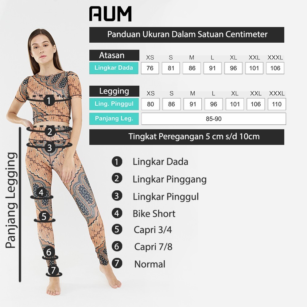 [HARGA SPESIAL] TERBATAS AUM Batik Merah Putih - Legging Olahraga Wanita
